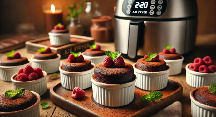 Mini Bolinhos de Chocolate Sem Farinha na Air Fryer: Uma Sobremesa Rápida e Indulgente